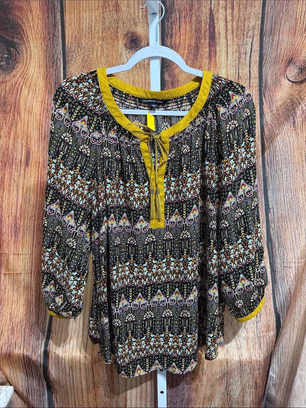 Zac & Rachel Woman Tassel Tie Blouse Size 1X